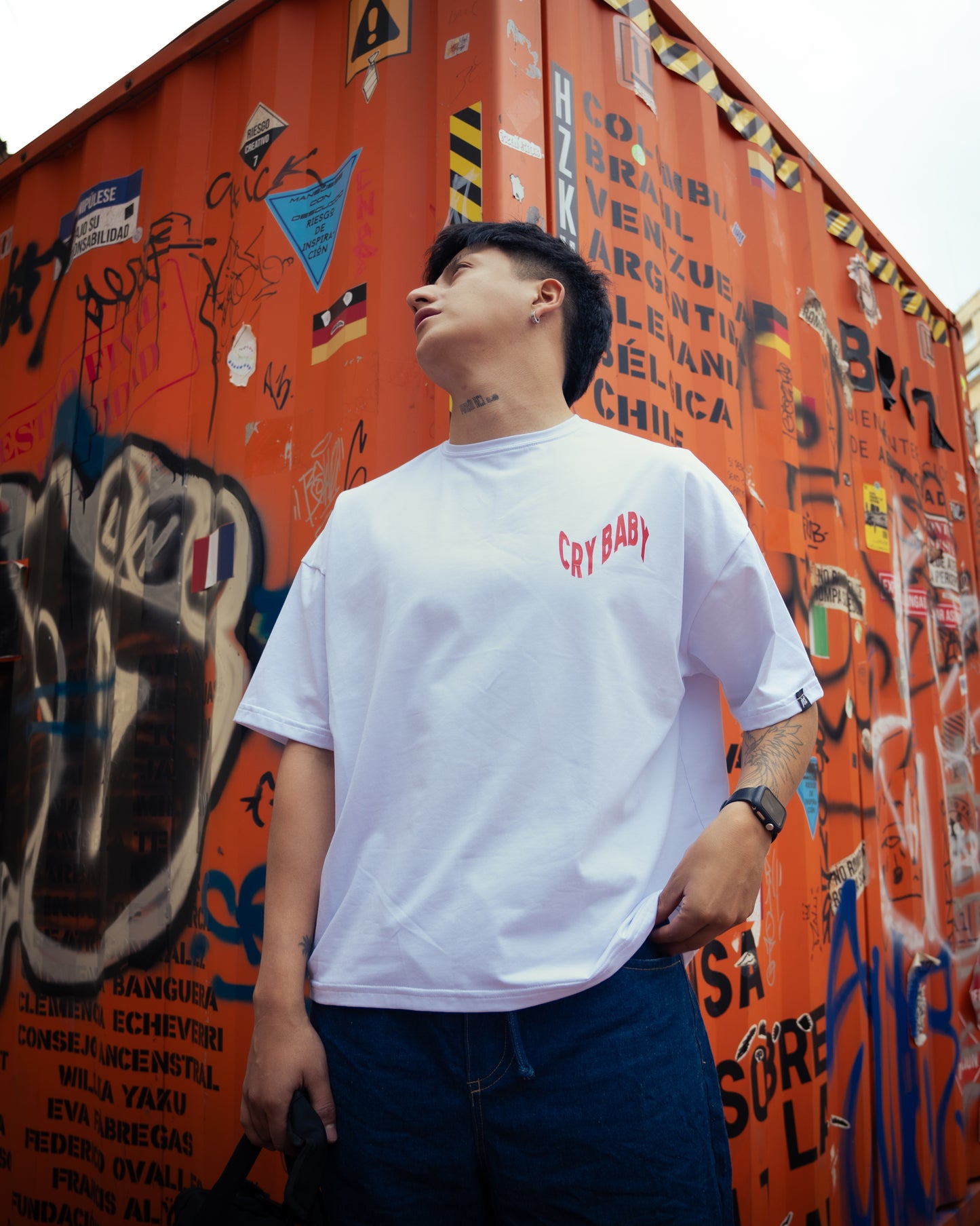 Camiseta Oversize CRY BABY Blanca